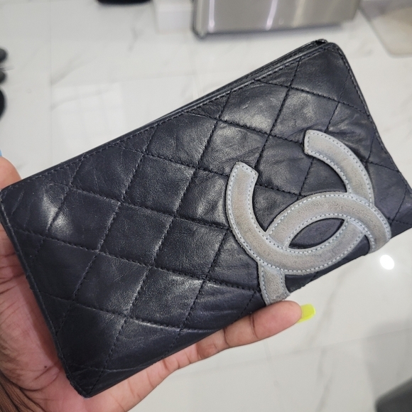 🔹️ CHANEL🔹️ Cambon Black Quilted Lambskin Leather CC Long Wallet ✨️🖤 COA - Picture 6 of 12